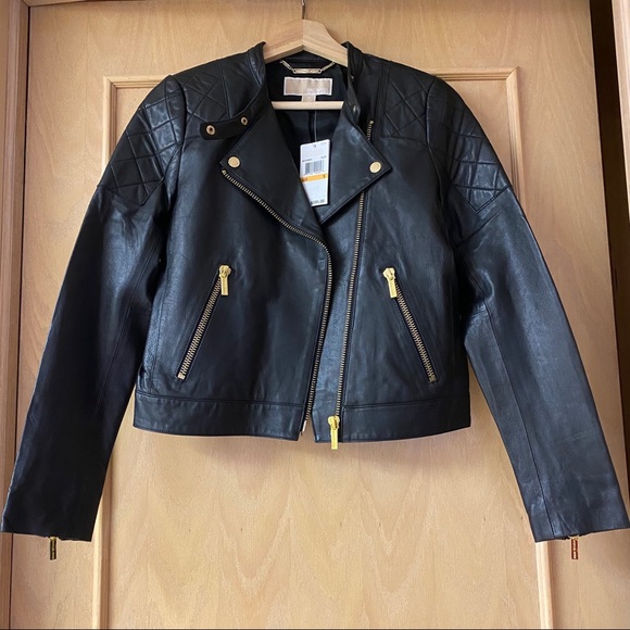 Brand New MICHAEL KORS Leather Jacket - Picture 1 of 10